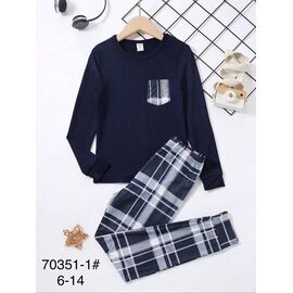 Фотография Пижама детская на мальчика 70351-1 navy р.6-14 "Fili kids" недорого оптом от прямого поставщика