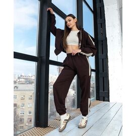 Фотография Костюм спортивный женский тёплый Д128 brown р.XS-L "AZNA" недорого оптом от прямого поставщика