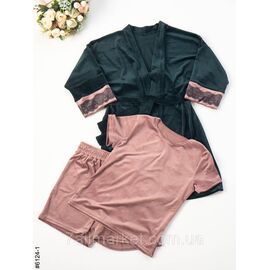 Халат костюм трійка жіночий велюр норма 42-44,46-48,50-52 (5кв) "NOWEMBER" недорого від прямого постачальника