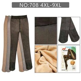 Фотография Колготы тёплые женские 708 beige р.4XL-9XL "PRENSES" недорого оптом от прямого поставщика