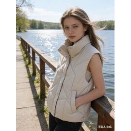 Фотография Жилетка женская BM3313 l.beige р.M-2XL "Jacket" недорого оптом от прямого поставщика