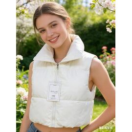 Фотография Жилетка женская M1028M white р.M-2XL "Jacket" недорого оптом от прямого поставщика