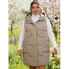 Фотография Жилетка женская M6602 d.beige р.52-60 "Jacket" недорого оптом от прямого поставщика