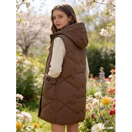 Фотография Жилетка женская M816 brown р.L-3XL "Jacket" недорого оптом от прямого поставщика