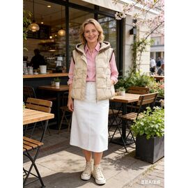 Фотография Жилетка женская MF306 beige р.XL-3XL "Jacket" недорого оптом от прямого поставщика