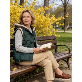 Фотография Жилетка женская MF306 green р.XL-3XL "Jacket" недорого оптом от прямого поставщика