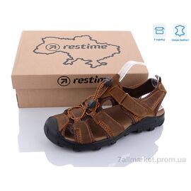 Сандалії чоловічі літні Літо NML22116 l.brown (8 пар р.40-45) "Restime" недорого оптом від прямого постачальника