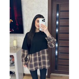 Фотография Туника женская 7 black-beige р.42-48 "VALENTINA" недорого оптом от прямого поставщика