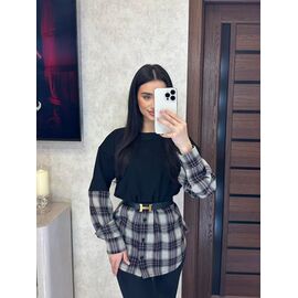 Фотография Туника женская 7 black-grey р.42-48 "VALENTINA" недорого оптом от прямого поставщика