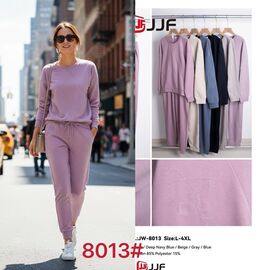 Фотография Костюм спортивный женский тёплый 8013 l.blue р.L-4XL "Yafeier" недорого оптом от прямого поставщика