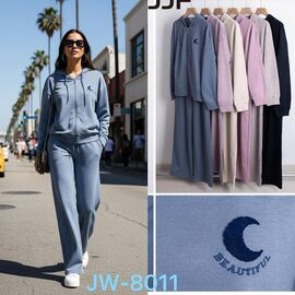 Фотография Костюм спортивный женский тёплый JW8011 d.pink р.L-4XL "Yafeier" недорого оптом от прямого поставщика