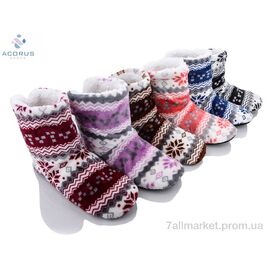 Фотография Тапки женские для дома зима 2252 mix (12 пар р.36-41) "Acorus" недорого оптом от прямого поставщика