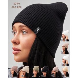Фотография Шапка зимняя женская 3779 mix р.one size "SELFI" недорого оптом от прямого поставщика