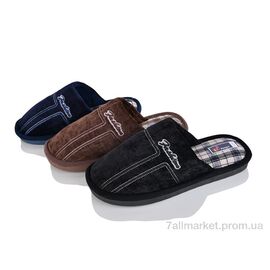 Фотография Тапки мужские домашние Весна/осень Шльопки М8107 mix (12 пар р.42-46) "Progress" недорого оптом от прямого поставщика