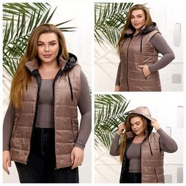 Фотография Жилетка женская SD2 brown р.52-62 "SDF" недорого оптом от прямого поставщика