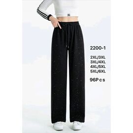 Фотография Штаны спортивные женские 2200-1 black р.2XL-6XL "Hoan" недорого оптом от прямого поставщика