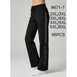 Фотография Штаны спортивные женские 9671-7 blak р.2XL-6XL "Hoan" недорого оптом от прямого поставщика