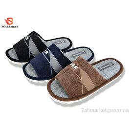Тапки чоловічі домашні Весна/осінь K1706 mix (12 пар р.42-47) "SCARRHETT" недорого оптом від прямого постачальника
