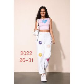 Джинси жіночі 2022 white р.26-31 "NewJeans" недорого оптом від прямого постачальника