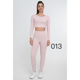 Фотография Костюм спортивный женский тёплый J0013 powder р.S-XL "NewJeans" недорого оптом от прямого поставщика