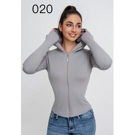 Фотография Кофта спортивная женская J0020 l.grey р.S-XL "NewJeans" недорого оптом от прямого поставщика