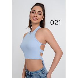 Фотография Майка женская J0021 l.blue р.S-XL "NewJeans" недорого оптом от прямого поставщика