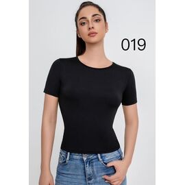 Фотография Футболка женская J0019 black р.S-XL "NewJeans" недорого оптом от прямого поставщика