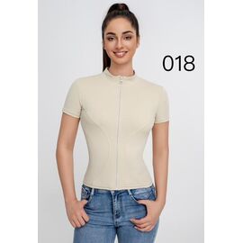 Фотография Футболка женская J0018 beige р.S-XL "NewJeans" недорого оптом от прямого поставщика