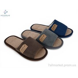 Фотография Тапки мужские домашние Весна/осень 603 mix (12 пар р.41-45) "Acorus" недорого оптом от прямого поставщика