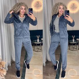 Фотография Костюм спортивный женский тёплый 6047 grey р.42-50 "LINDA" недорого оптом от прямого поставщика