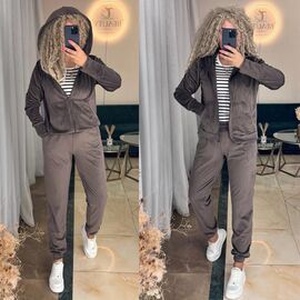 Фотография Костюм спортивный женский тёплый 6047 l.brown р.42-50 "LINDA" недорого оптом от прямого поставщика