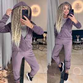 Фотография Костюм спортивный женский тёплый 6047 lilac р.42-50 "LINDA" недорого оптом от прямого поставщика