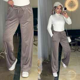 Штани спортивні жіночі 6050-1 beige р.42-48 "LINDA" недорого оптом від прямого постачальника