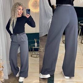 Жіночі штани 9054 grey р.42-48 "LINDA" недорого оптом від прямого постачальника