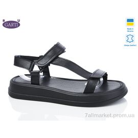 Фотография Босоножки женские летние Лето 0110 чорна шкіра (6 пар р.36-40) "Garti" недорого оптом от прямого поставщика