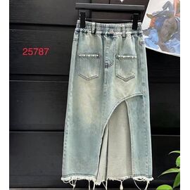 Фотография Юбка детская на девочку 25787 l.blue р.120-170 "Delfinka" недорого оптом от прямого поставщика