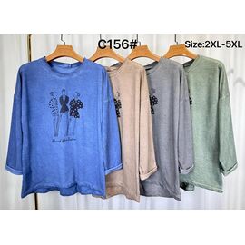 Фотография Свитер женский C156 grey р.2XL-5XL "Kaffir Lily" недорого оптом от прямого поставщика