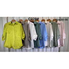 Фотография Рубашка женская C228 brown р.50-56 "Kaffir Lily" недорого оптом от прямого поставщика