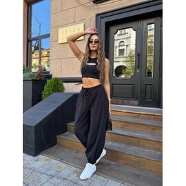 Фотография Штаны спортивные женские 1655 black р.42-48 "BONJOUR" недорого оптом от прямого поставщика