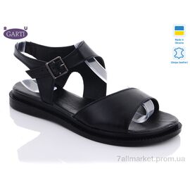 Фотография Босоножки женские летние Лето 138 черная кожа (6 пар р.36-40) "Garti" недорого оптом от прямого поставщика