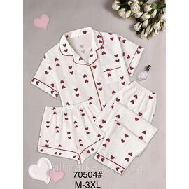 Фотография Пижама женская 3й-ка штаны+шорты+рубашка р-ры M-3XL"FLOWER" купить недорого от прямого поставщик