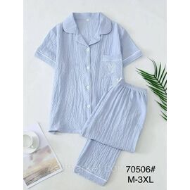 Фотография Пижама женская штаны+рубашка р-ры M-3XL(3цв)"FLOWER" купить недорого от прямого поставщик