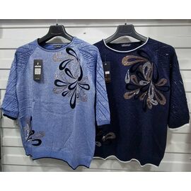 Фотография Свитер женский 2135 navy р.52-54 "Julia" недорого оптом от прямого поставщика