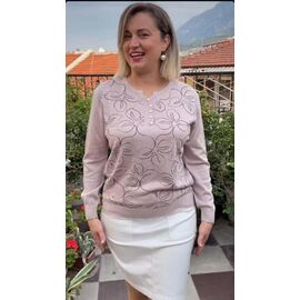 Фотография Свитер женский JL881 beige р.50-52 "Julia" недорого оптом от прямого поставщика