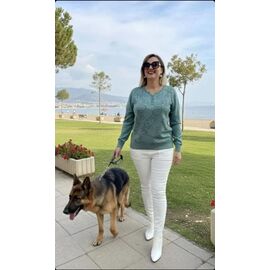 Фотография Свитер женский JL883 green р.50-52 "Julia" недорого оптом от прямого поставщика