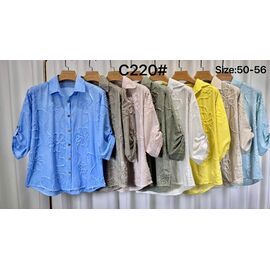 Фотография Рубашка женская C220 l.blue р.50-56 "Kaffir Lily" недорого оптом от прямого поставщика