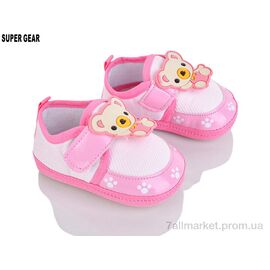 Пінетки Весна/осінь 01-6696 pink (6 пар р.13-15) "Super Gear" недорого оптом від прямого постачальника