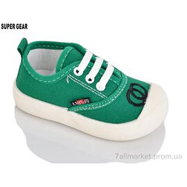 Фотография Кеды детские легкие Весна/осень 06-737 green (12 пар р.17-22) "Super Gear" недорого оптом от прямого поставщика