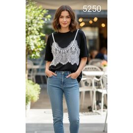 Фотография Футболка женская 5250 black р.one size "Met&March" недорого оптом от прямого поставщика