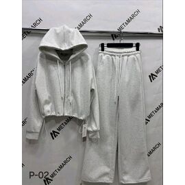 Костюм спортивний жіночий теплий P02 l.grey р.S-L "Met&March" недорого оптом від прямого постачальника